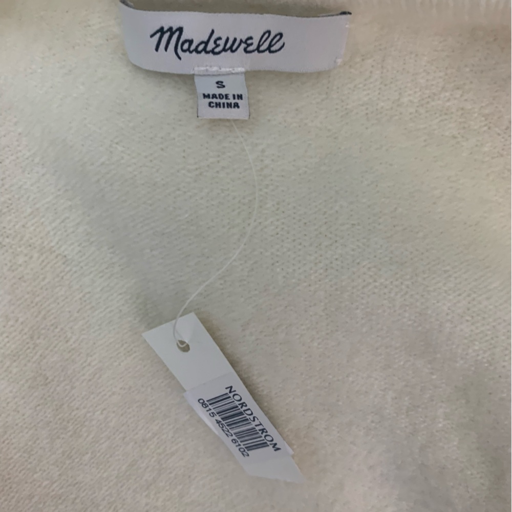 Madewell Ryder Alpaca Wool blend longline open cardigan with pockets sz S NWT - Picture 6 of 6